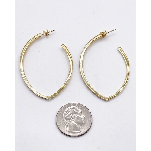 Zoya 925 Sterling Silver Gold Vermeil Oval Hoop Earrings Iridescent Shell Inlay - Picture 12 of 14